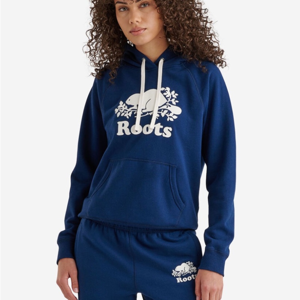 Roots Navy Hoodie with White Accents
